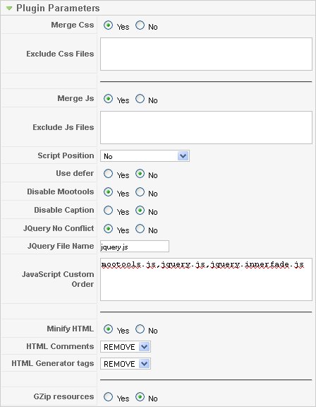 fwSiteOptimizer plugin params